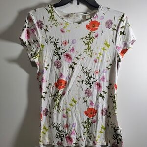 Ted Baker Multicolor Floral Short Sleeve Top